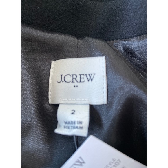 J Crew Wool-blend Lady Day Coat Black Size 2 AT107 - Picture 4 of 7